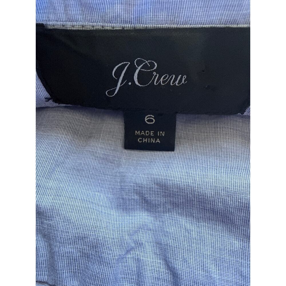 J Crew Tie-Waist Shirt Dress in Blue Cotton Size 6 - Picture 10 of 10